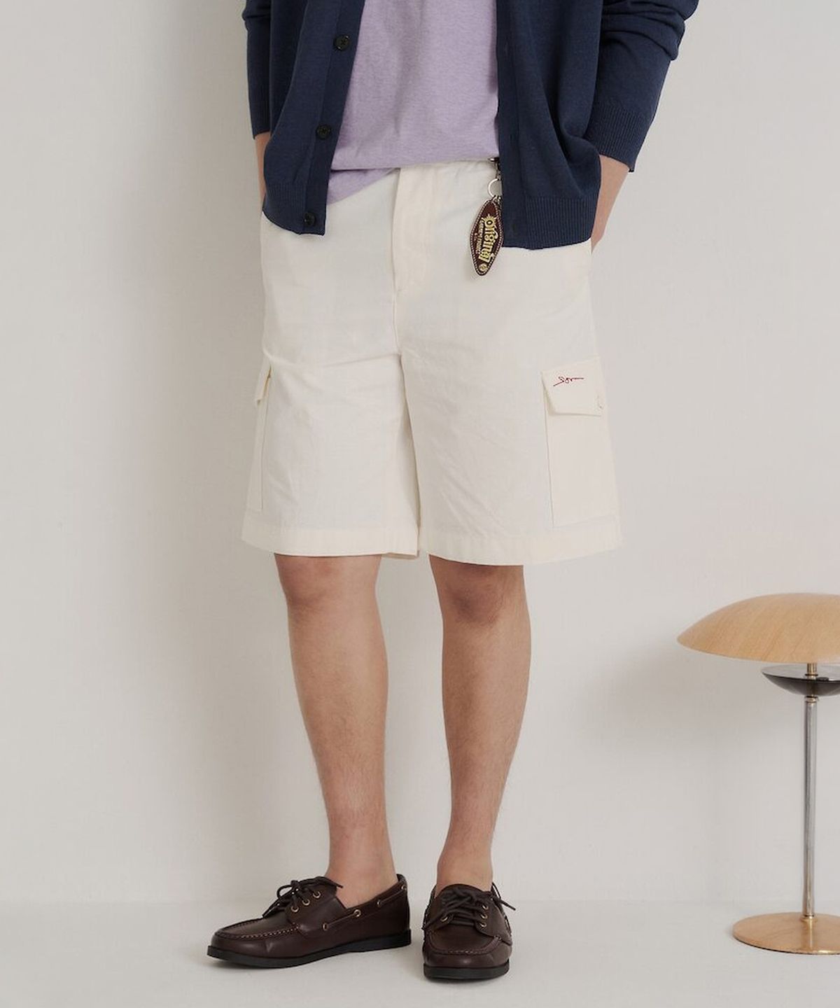 빈폴 멘(BEANPOLE MEN) [다리아송] 카고 하프 팬츠  화이트