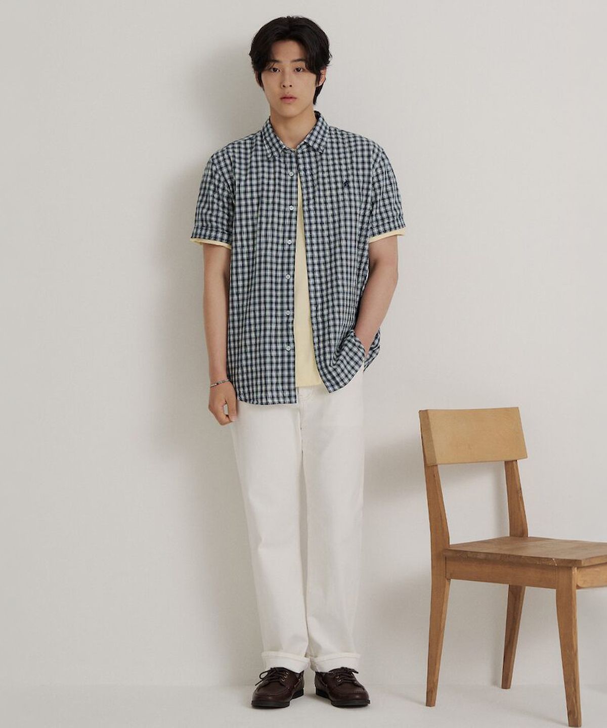 빈폴 멘(BEANPOLE MEN) 여름 컴포트핏 데님 팬츠  화이트