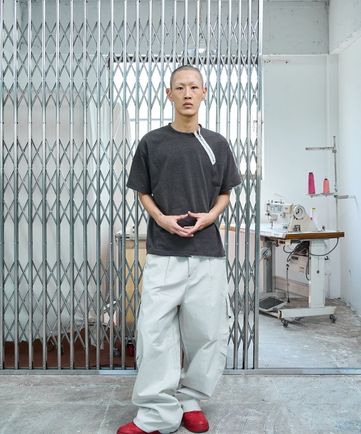 노쿨러스(NOSCOULEURS) UL ZIP T-SHIRT 05 BROWN