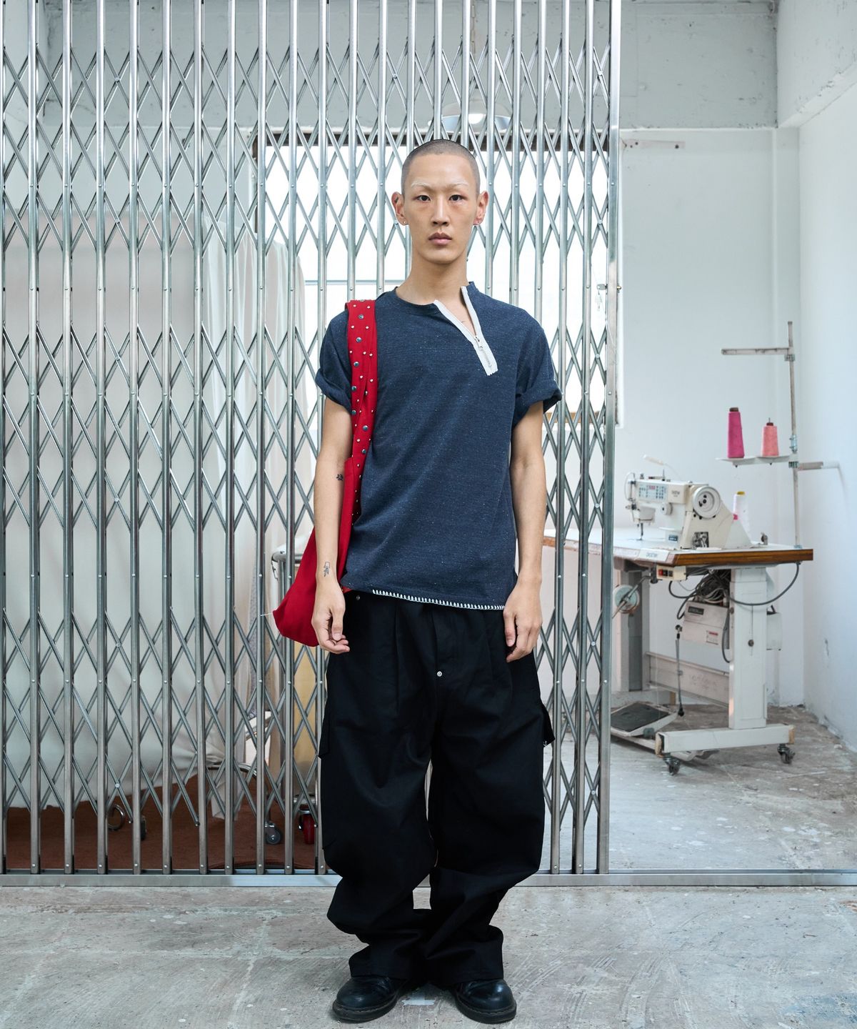 노쿨러스(NOSCOULEURS) UL ZIP T-SHIRT 05  NAVY