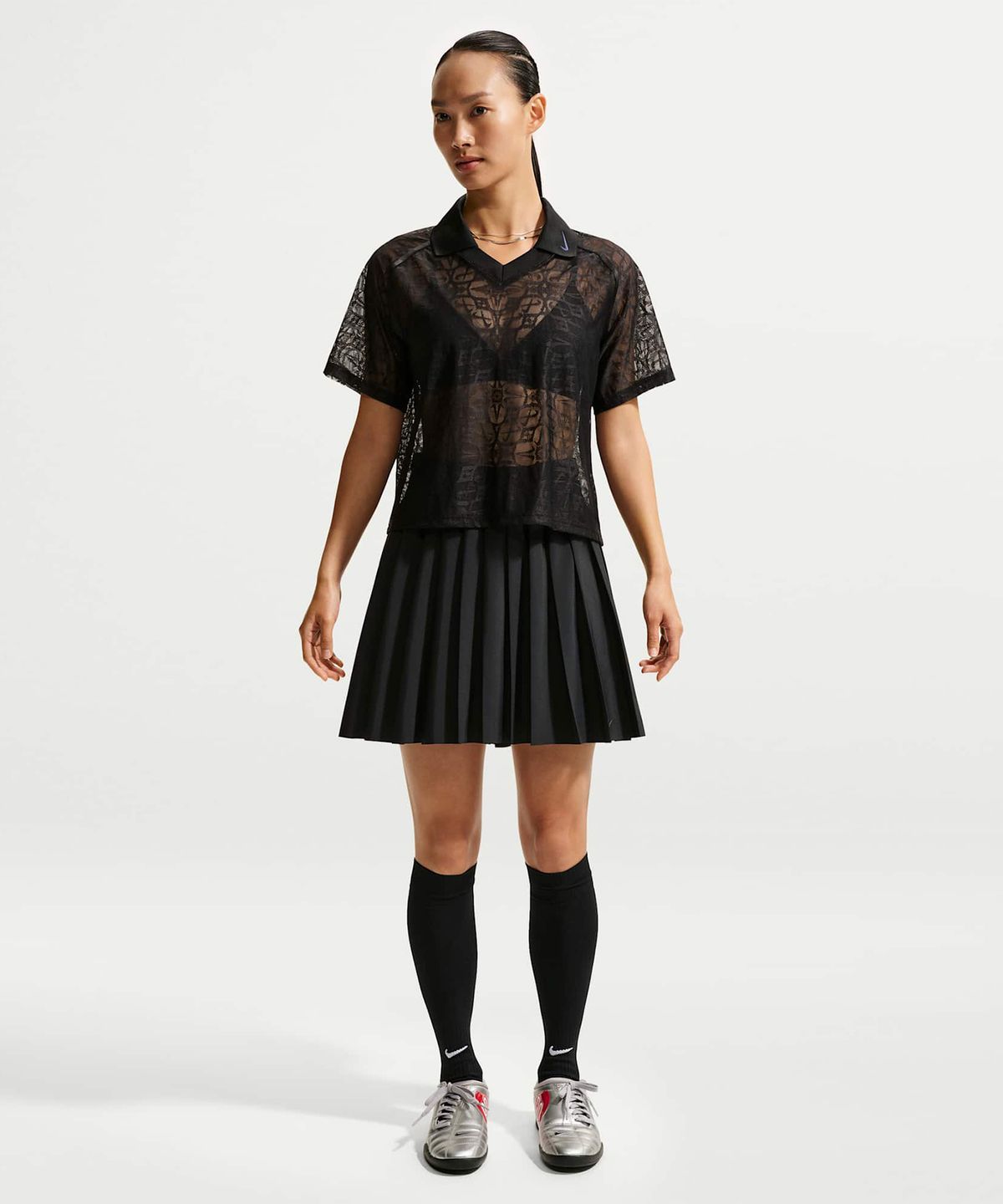 나이키(NIKE) 스포츠웨어 미드라이즈 플리츠 스커트 W - 블랙 / IF0590-010