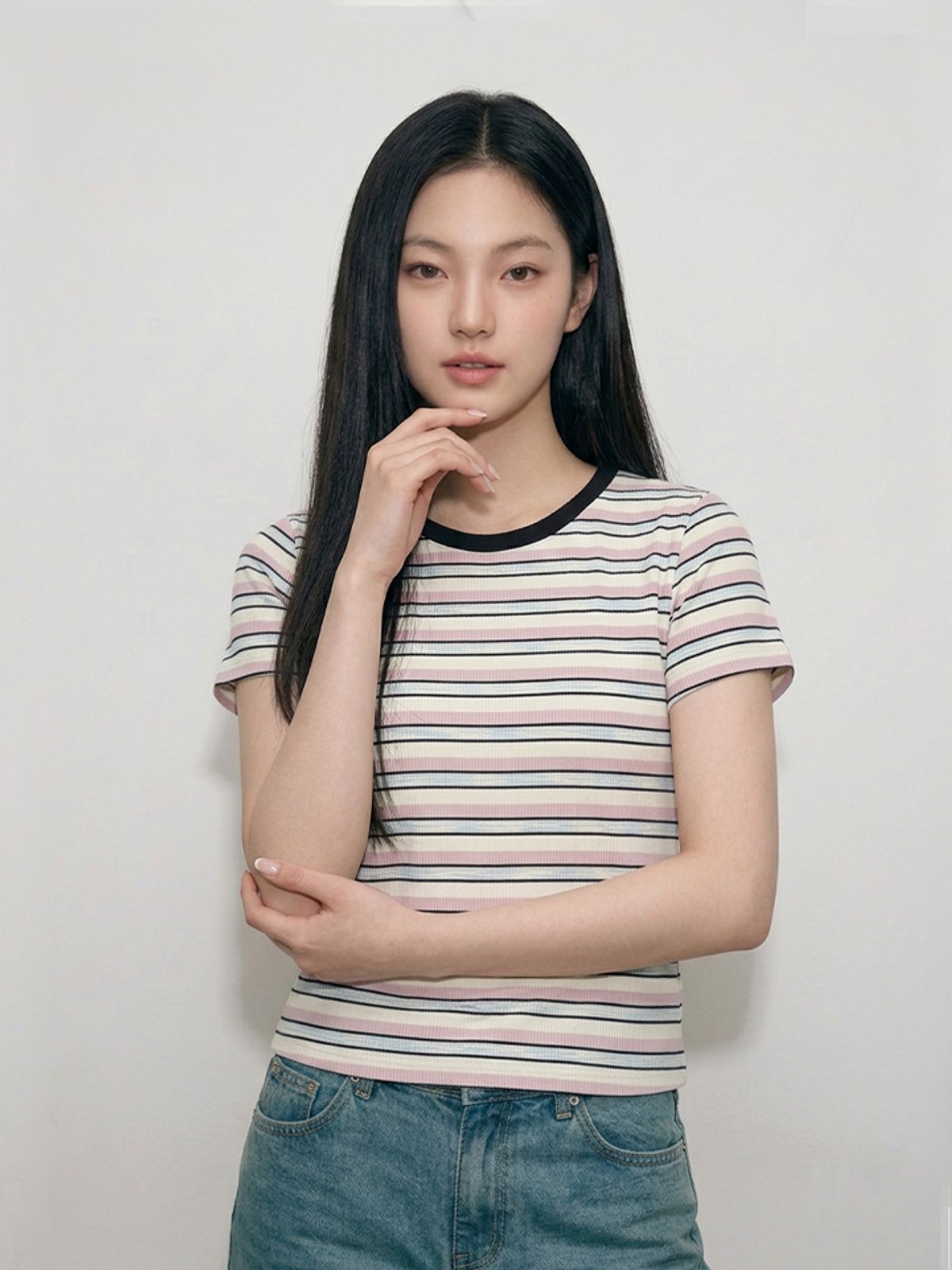 행텐 틴즈(HANGTEN TEENS) 틴즈 여아 웨일 스트라이프 반팔 티셔츠_522(14570-131-425-31)