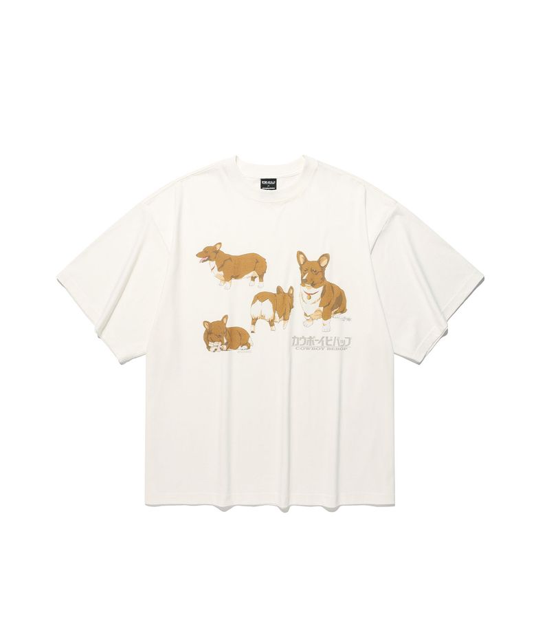 X COWBOY BEBOP EIN BIGBIG CROP TEE_OFF WHITE(NG2GMFT506D)