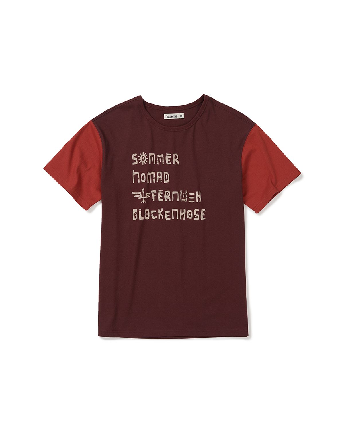 카락터(KARACTOR) Glyph half T-shirts / Clay burgundy