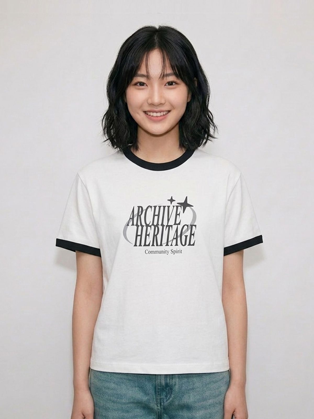 행텐 틴즈(HANGTEN TEENS) 틴즈 여아 링거 그래픽 반팔 티셔츠_003(14570-131-406-31)