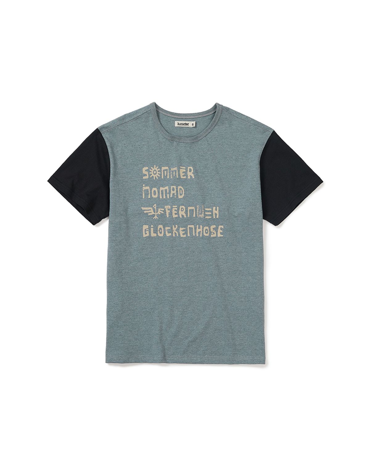 카락터(KARACTOR) Glyph half T-shirts / Mist charcoal