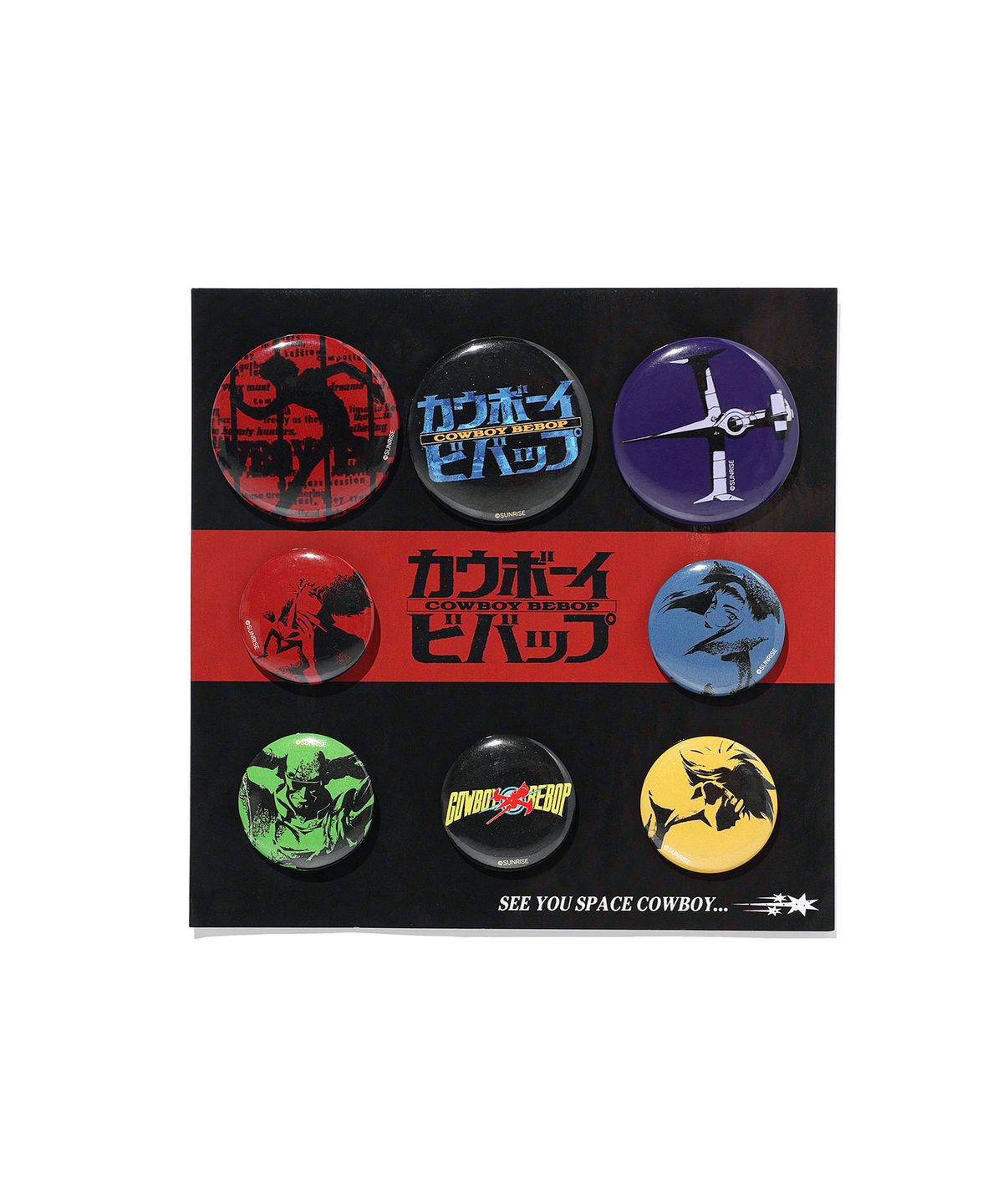 나이스고스트클럽(NICEGHOSTCLUB) X COWBOY BEBOP OP PIN BUTTON SET_MIX(NG2GMUAB63D)
