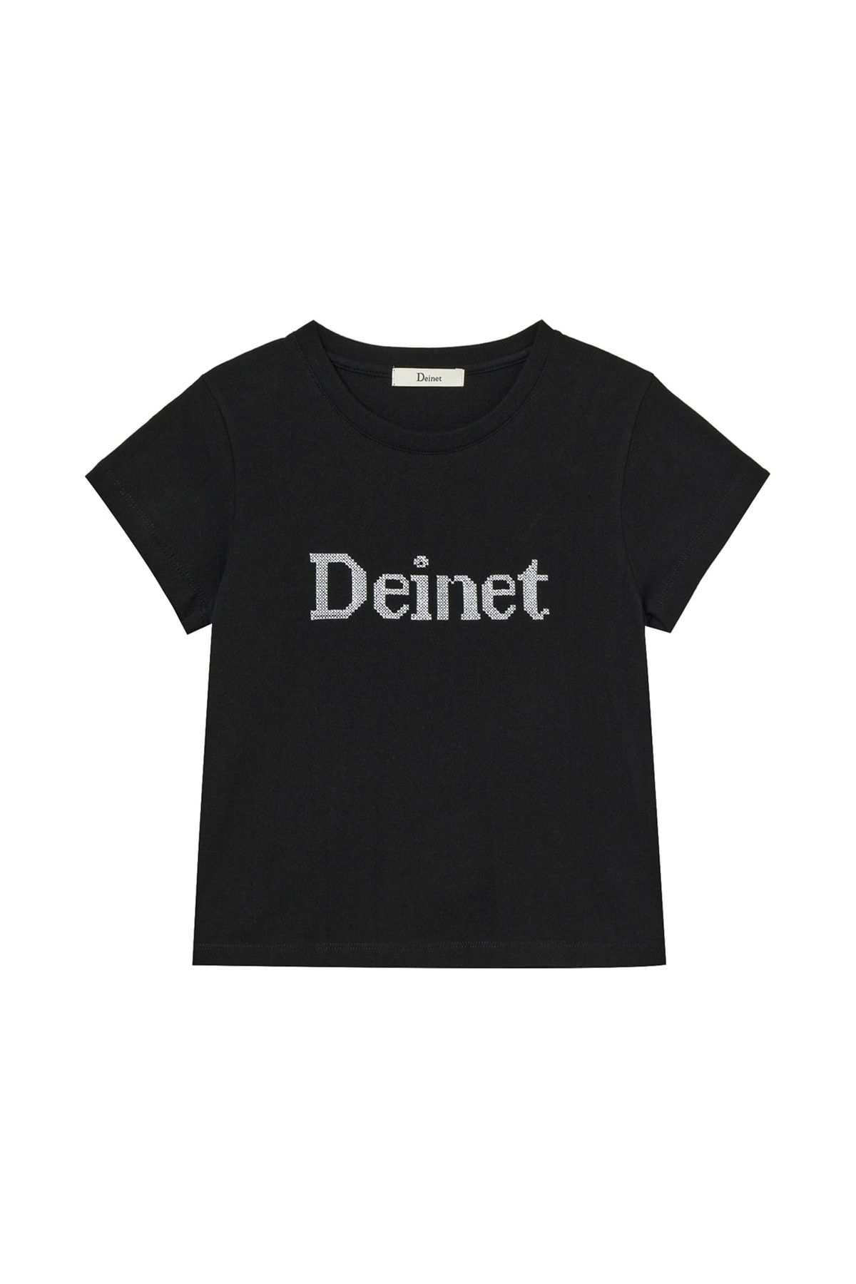 다이닛(DEINET) NEEDLE POINT T-SHIRT IN BLACK