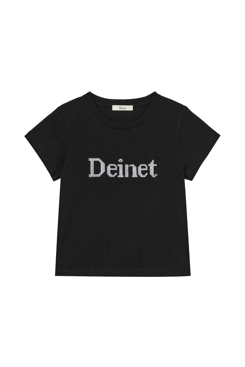 NEEDLE POINT T-SHIRT IN BLACK