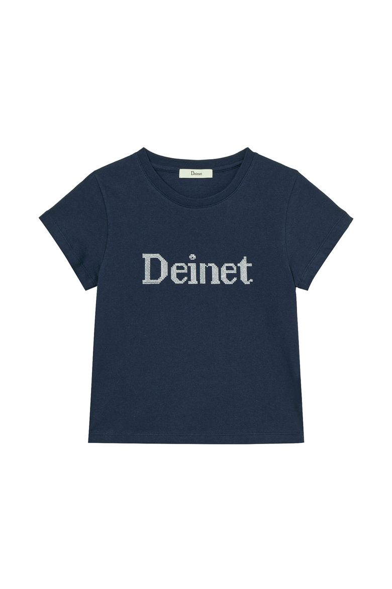 NEEDLE POINT T-SHIRT IN NAVY