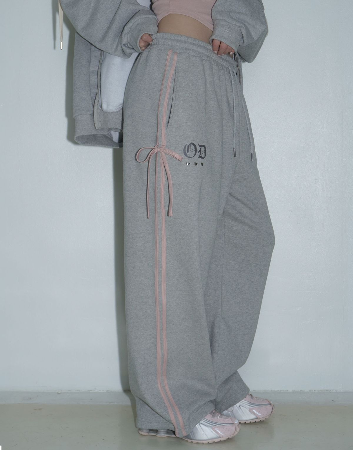 오드민(ODDMIN) Ribbon Training Pants (melange Grey)