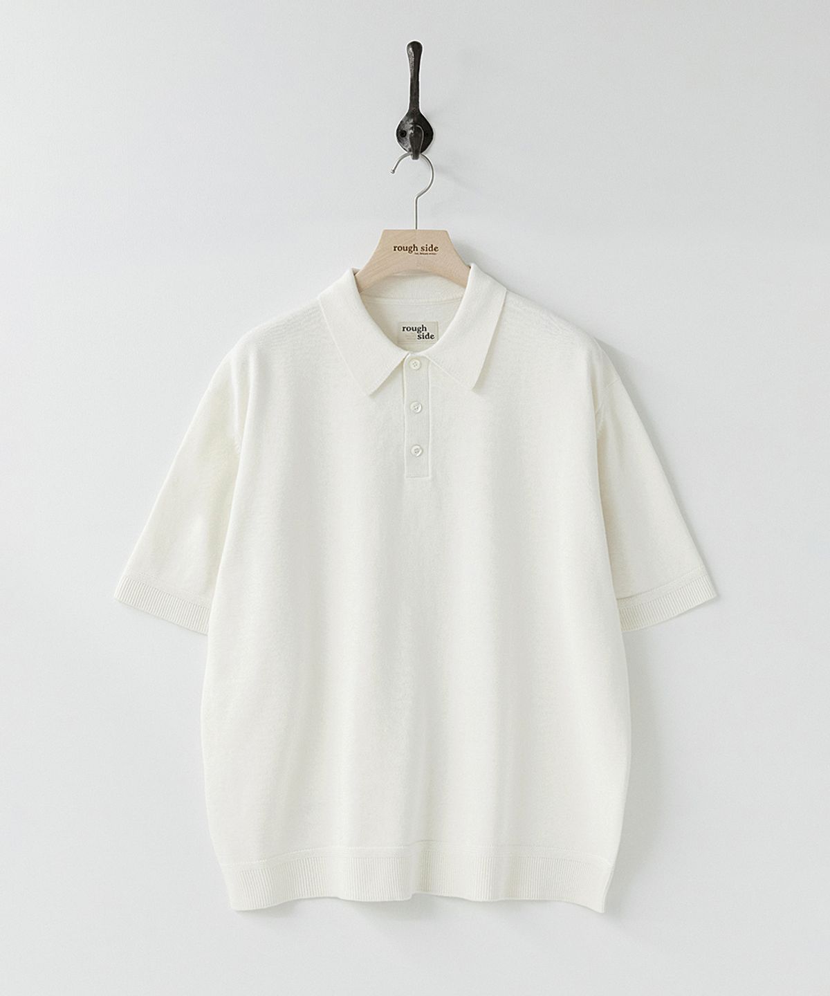 러프사이드(ROUGHSIDE) Craft Collar Half Knit Off White