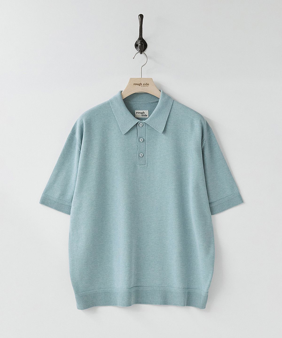 러프사이드(ROUGHSIDE) Craft Collar Half Knit Sky Blue