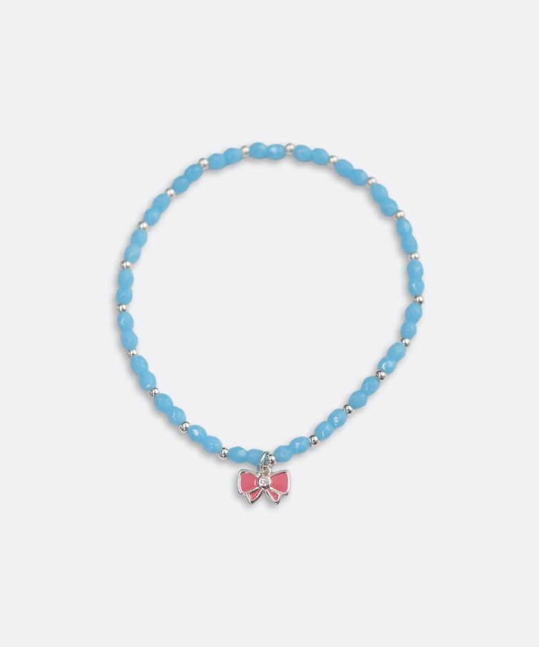 Silver pink ribbon silver ball Bracelet 925실버 핑크 리본 은볼 밴딩 체코 비즈 팔찌