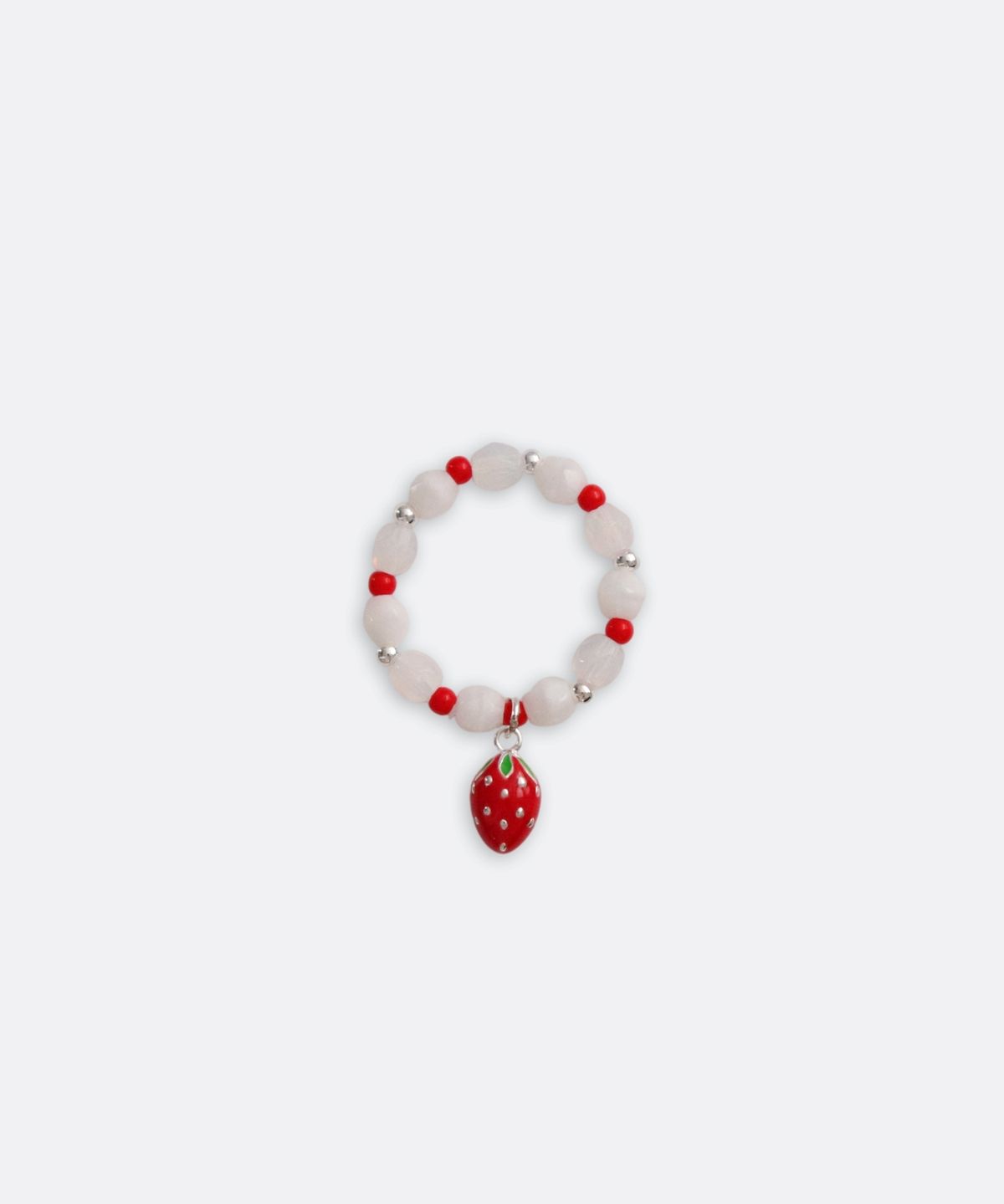 봉보(BONBEAU) Silver strawberry charm silverball beads Ring 925실버 스트로베리 은볼 밴딩 체코 비즈 반지