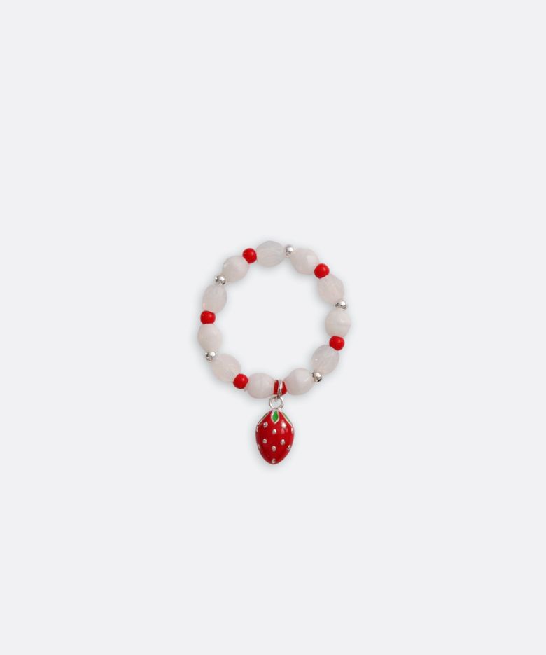 Silver strawberry charm silverball beads Ring 925실버 스트로베리 은볼 밴딩 체코 비즈 반지