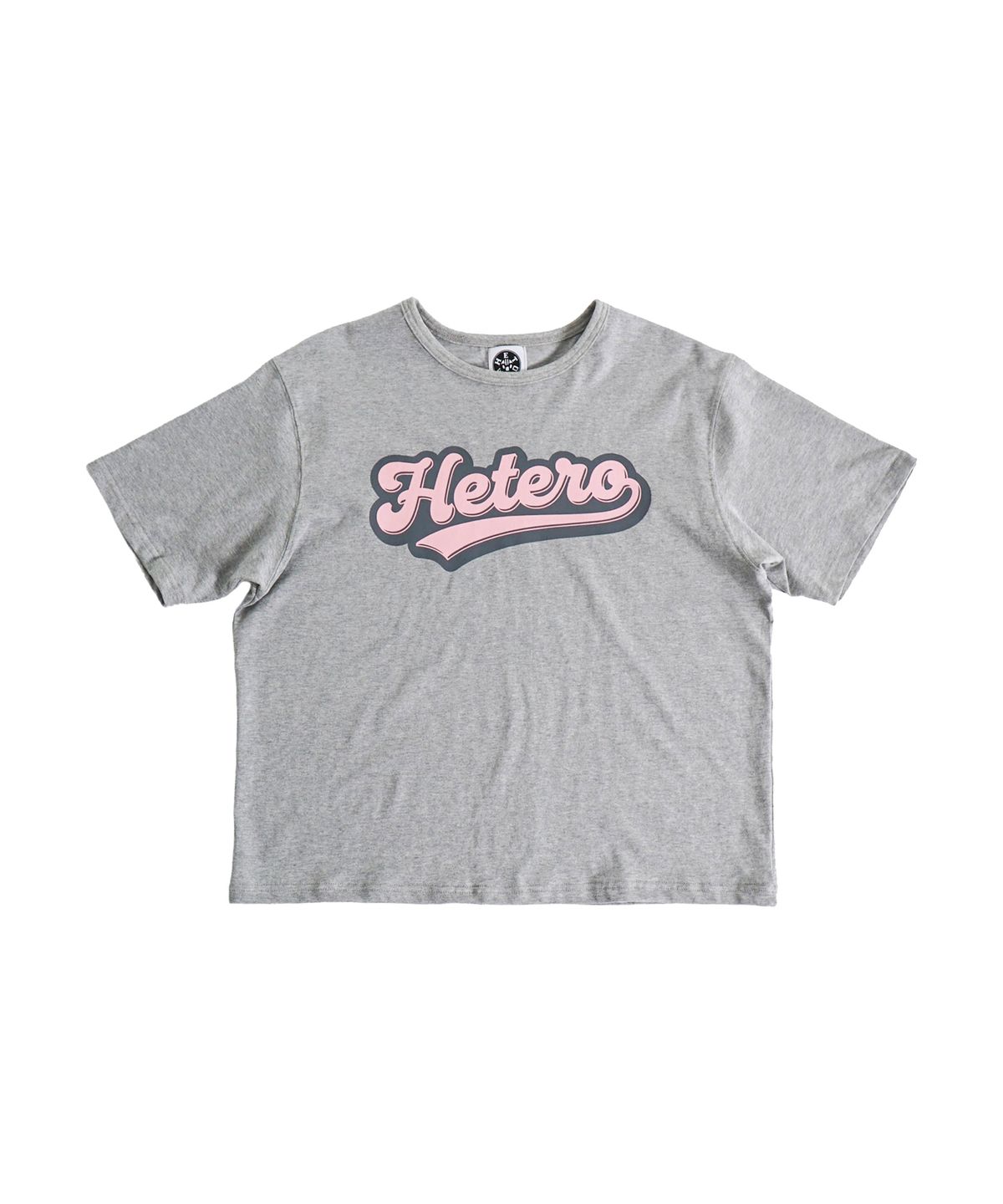 헤테로(HETERO) Hetero Wave Logo Shrunken T-shirt (Melange Grey)