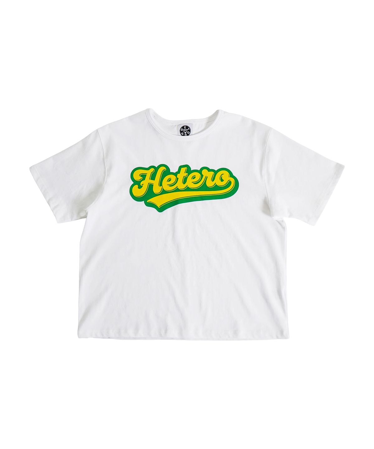 헤테로(HETERO) Hetero Wave Logo Shrunken T-shirt (White)