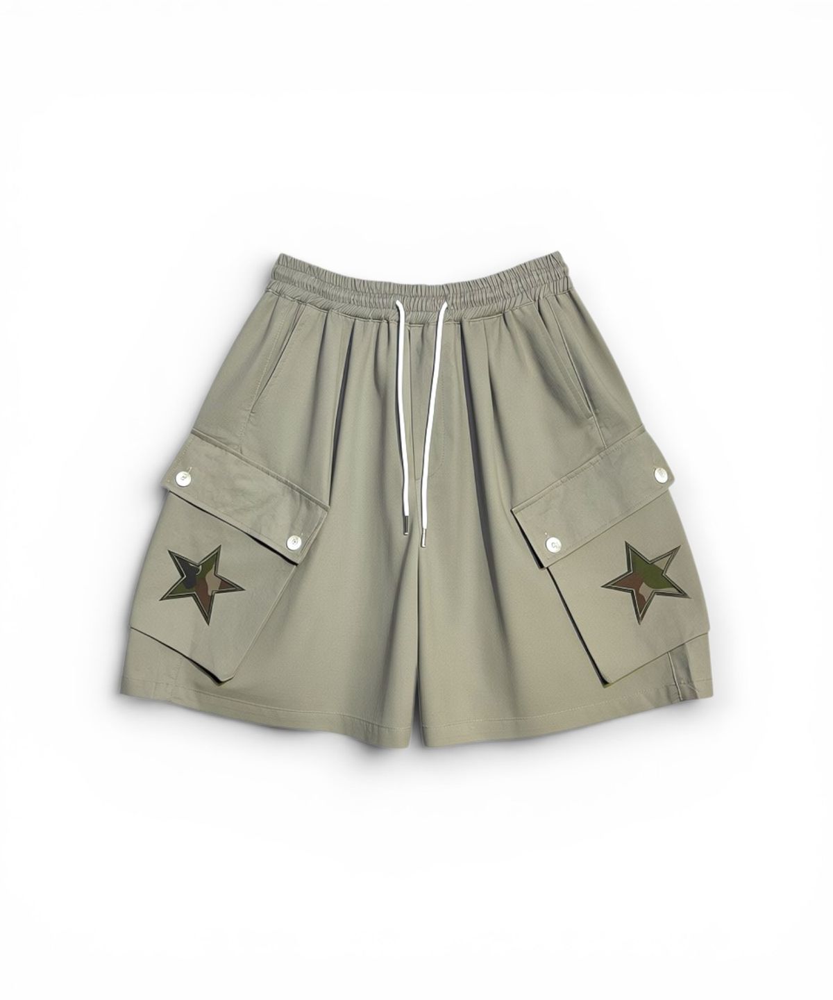 본슬리피(BORN SLIPPY) Camo Star Cargo Shorts (Beige)