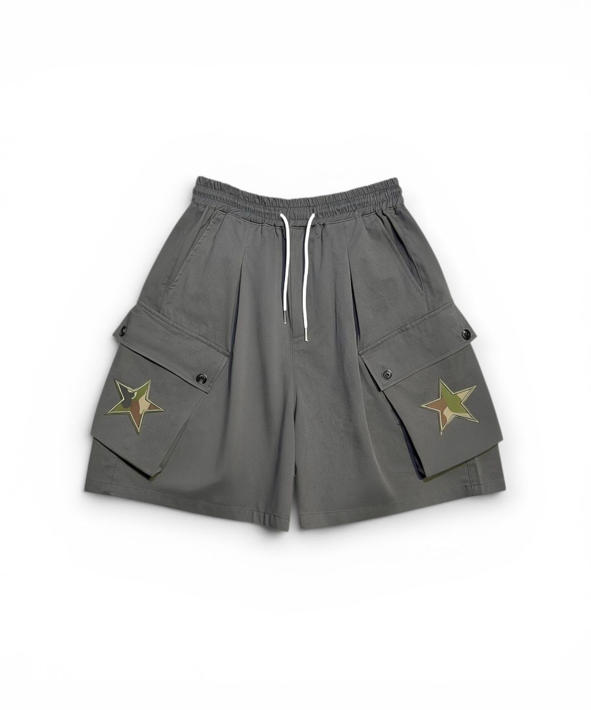 본슬리피(BORN SLIPPY) Camo Star Cargo Shorts (Charcoal)