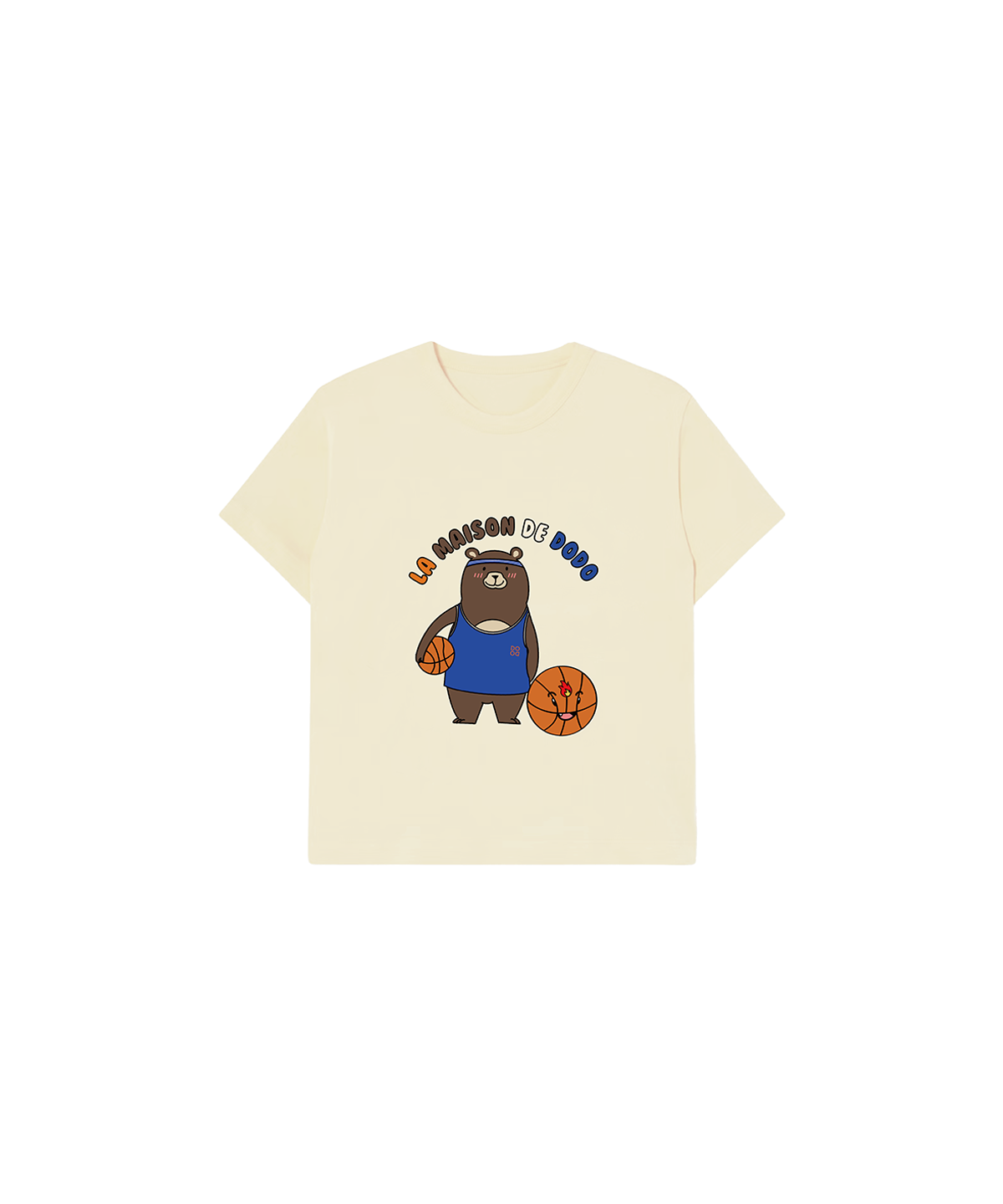 라메종드도도(LA MAISON DE DODO) Simply DODO T Shirt with Bear (Ivory)_키즈반팔티