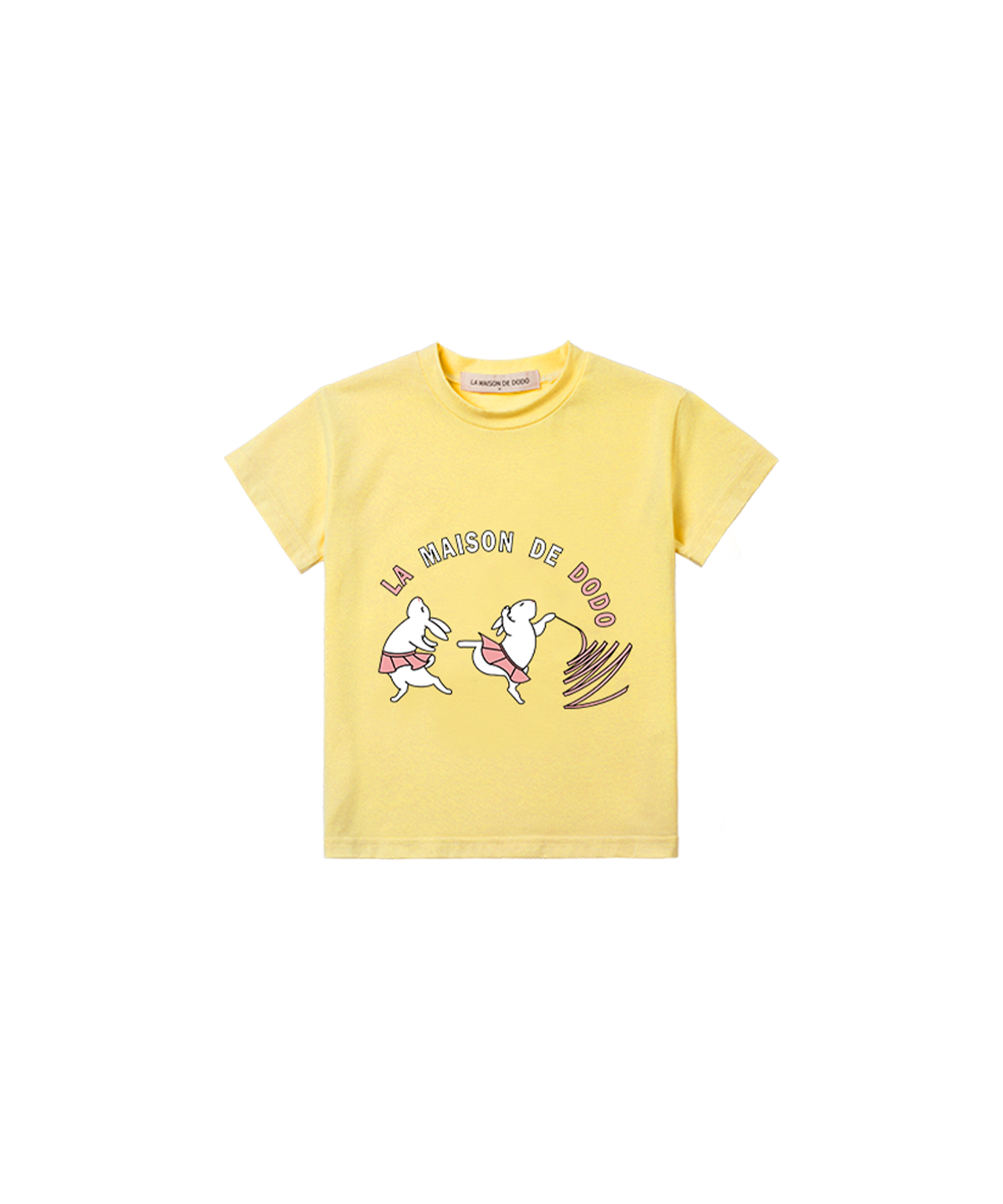 라메종드도도(LA MAISON DE DODO) Simply DODO T Shirt with Rabbits (Cream Yellow)_키즈반팔티