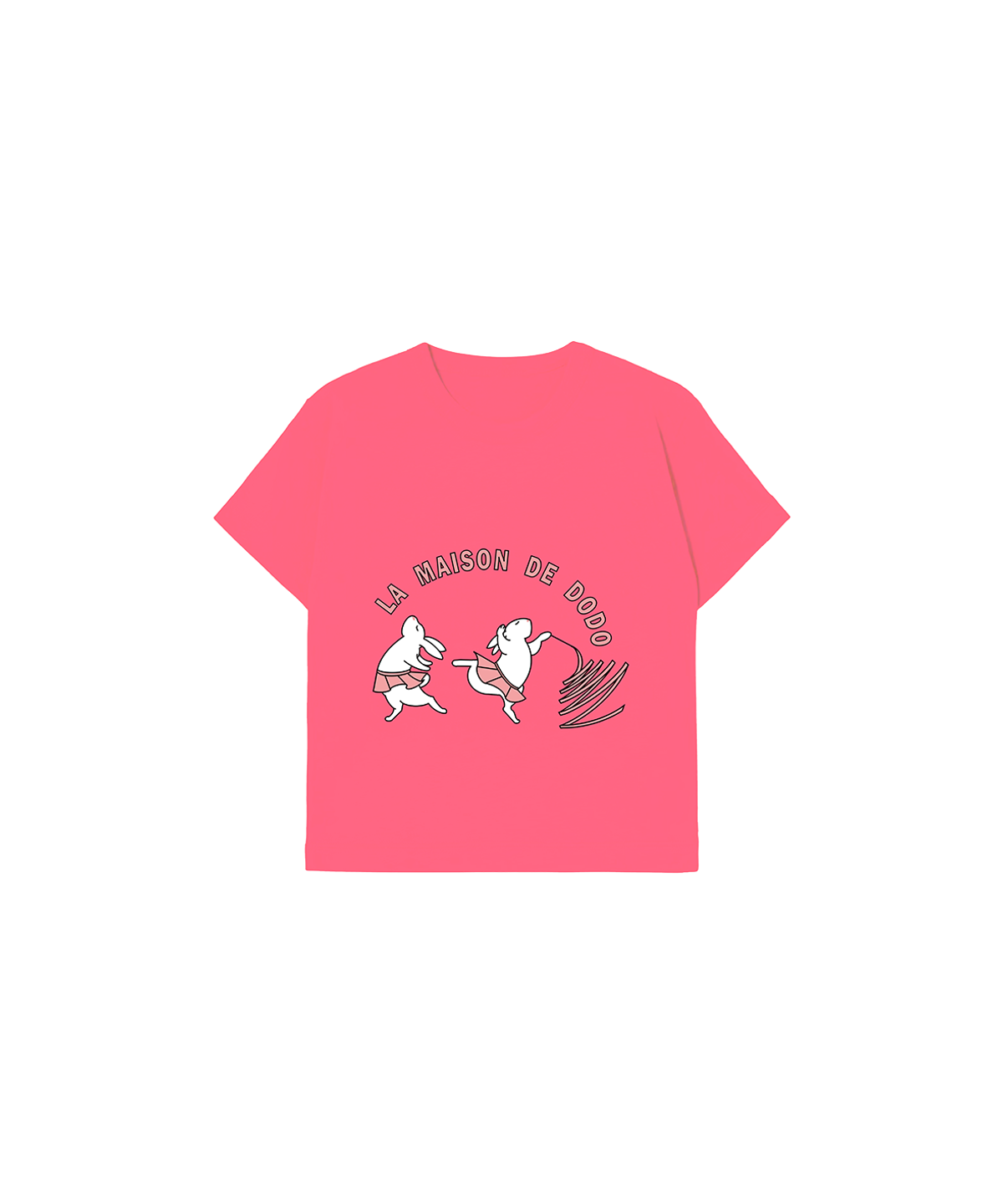 라메종드도도(LA MAISON DE DODO) Simply DODO T Shirt with Rabbits (Pink)_키즈반팔티