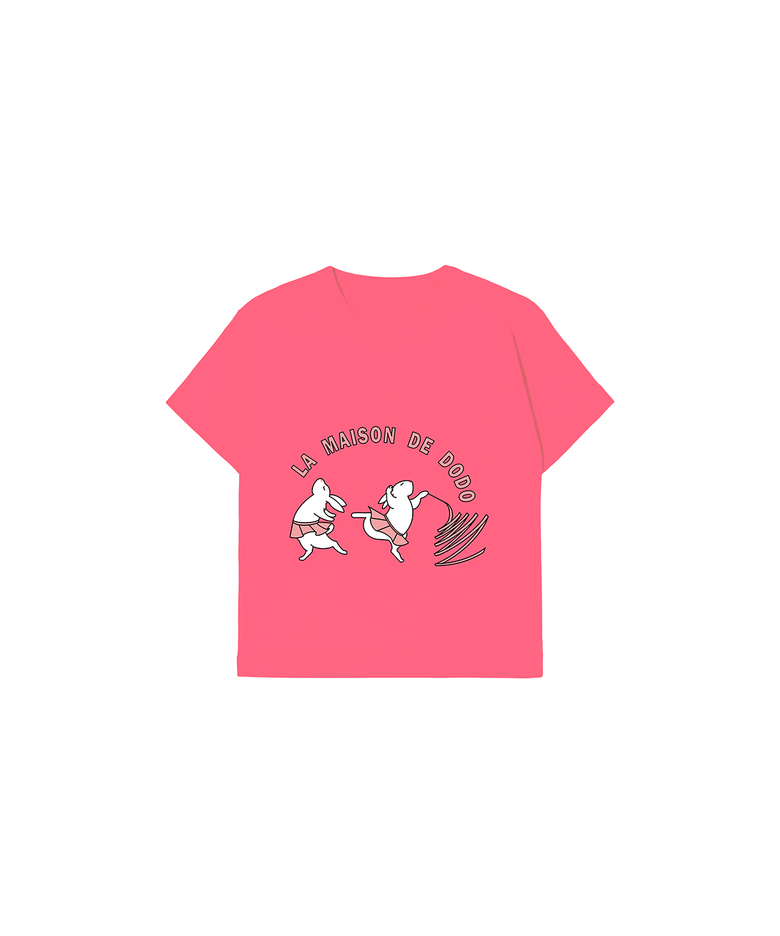 Simply DODO T Shirt with Rabbits (Pink)_키즈반팔티