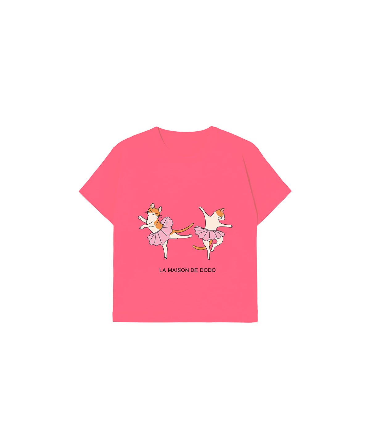 라메종드도도(LA MAISON DE DODO) Simply DODO T Shirt with Cats (Pink)_키즈반팔티