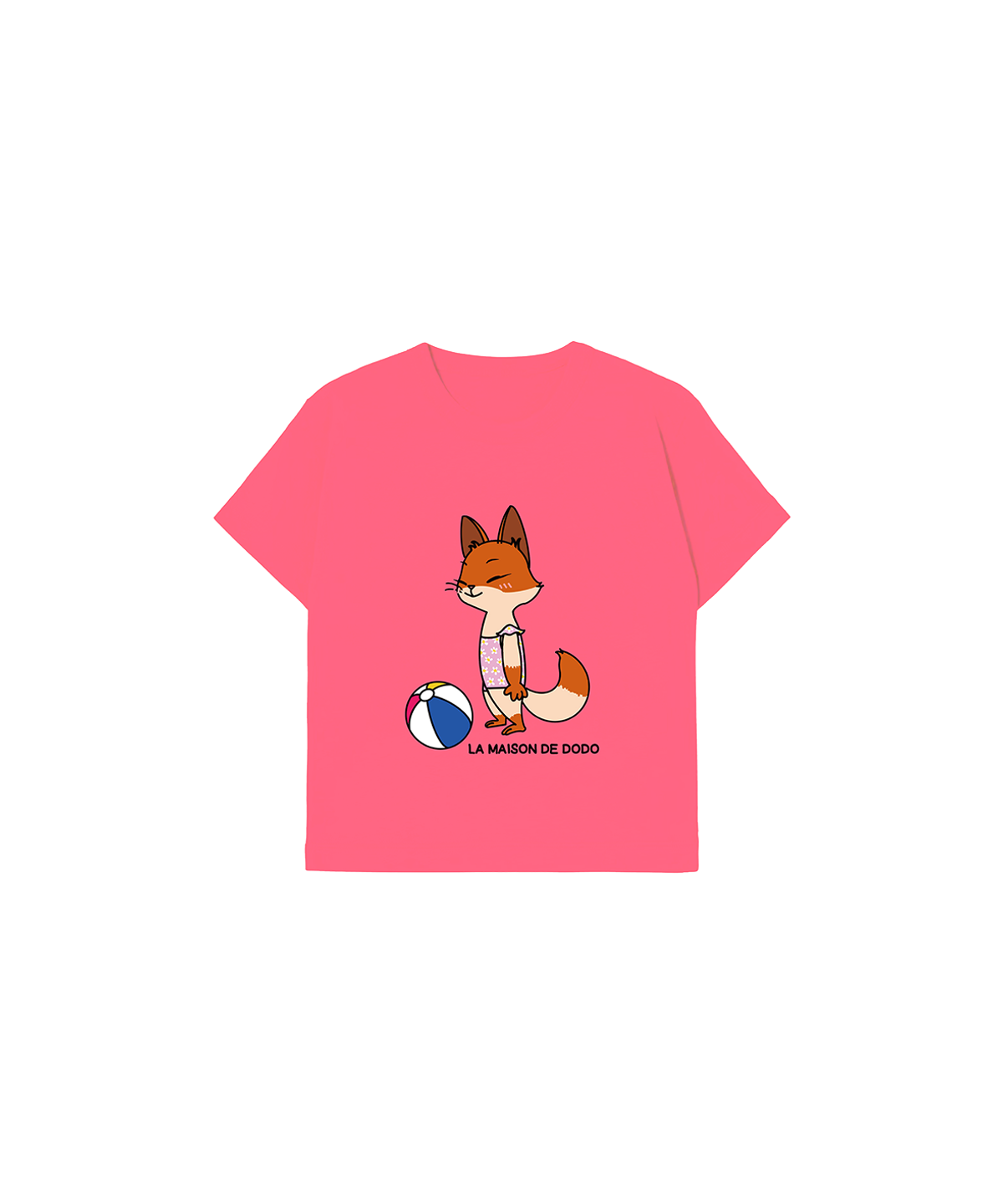 라메종드도도(LA MAISON DE DODO) Simply DODO T Shirt with Fox (Pink)_키즈반팔티