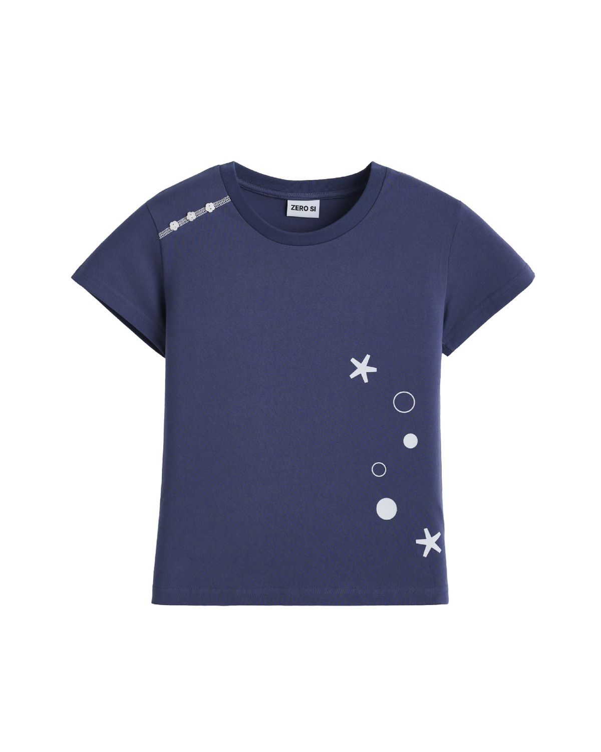 제로시(ZEROSI) (W) ZRS Cloud Button Tee (COBALT BLUE)