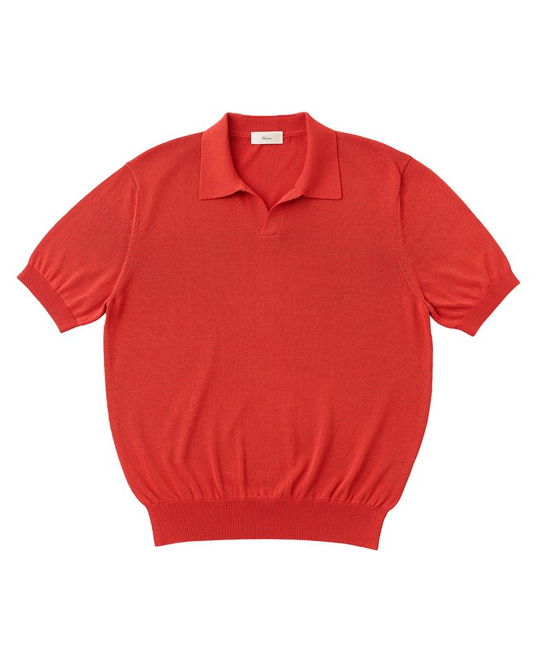 26SSLL Open collar knit Vermilion