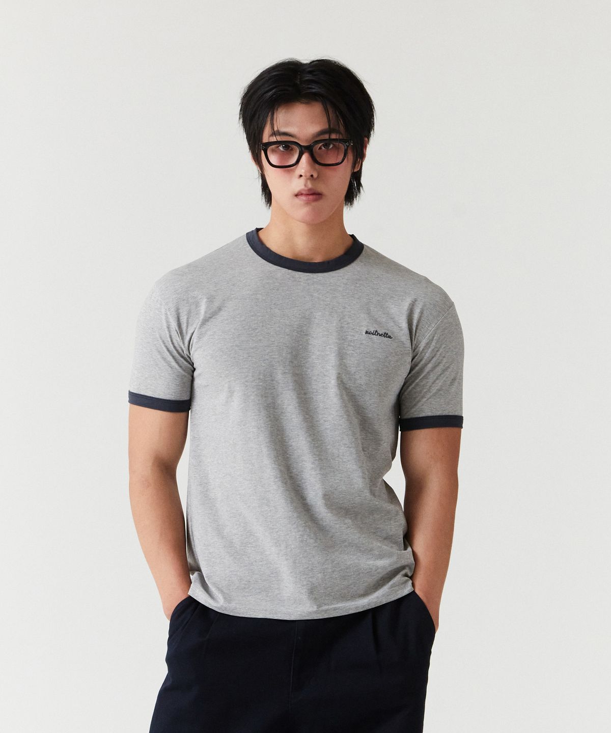 노이네타(NOITNETTA) NNT 링거 티셔츠 메란지