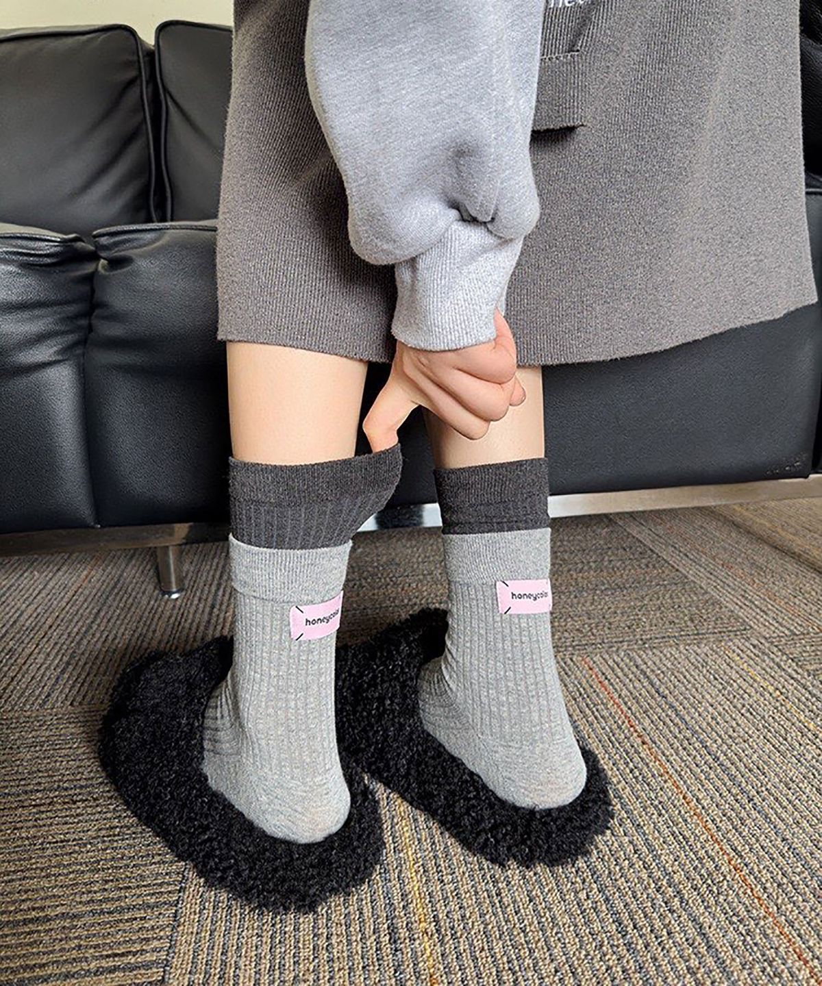 엔젤삭스(ANGEL SOCKS) [2개 세트]1339 이중 레이어 핑크 탭 여자 패션 양말 socks