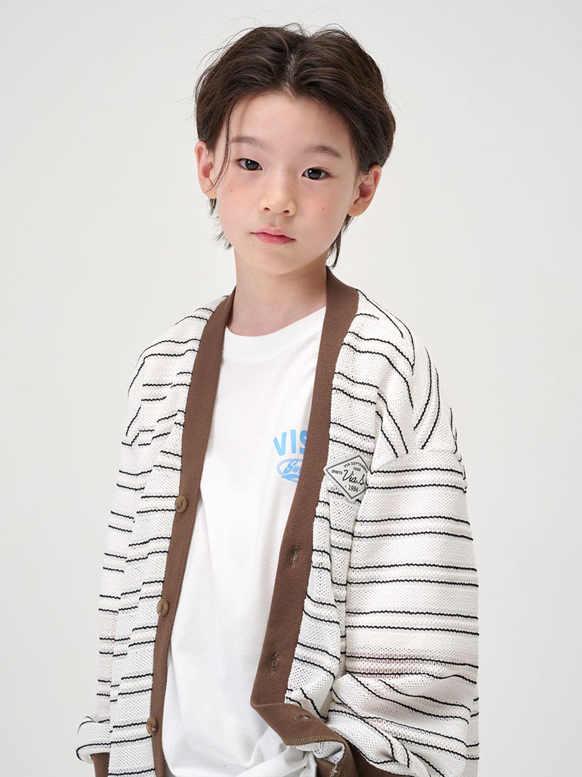 비아셉템버(VIASEPTEMBER) 위브 V넥 가디건 화이트