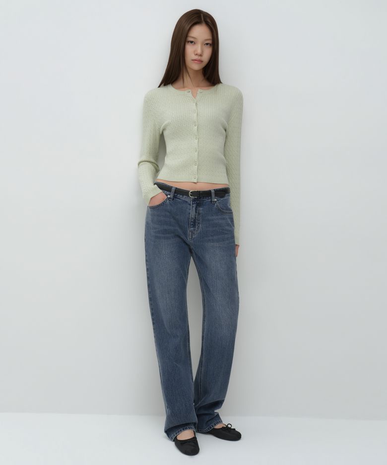 우먼즈 에센셜 스트레이트 데님 팬츠 [미디엄 인디고]