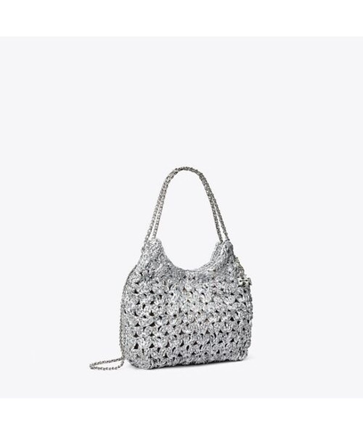 토리버치(TORYBURCH) 플레밍 우븐 미니 호보 백 - 실버