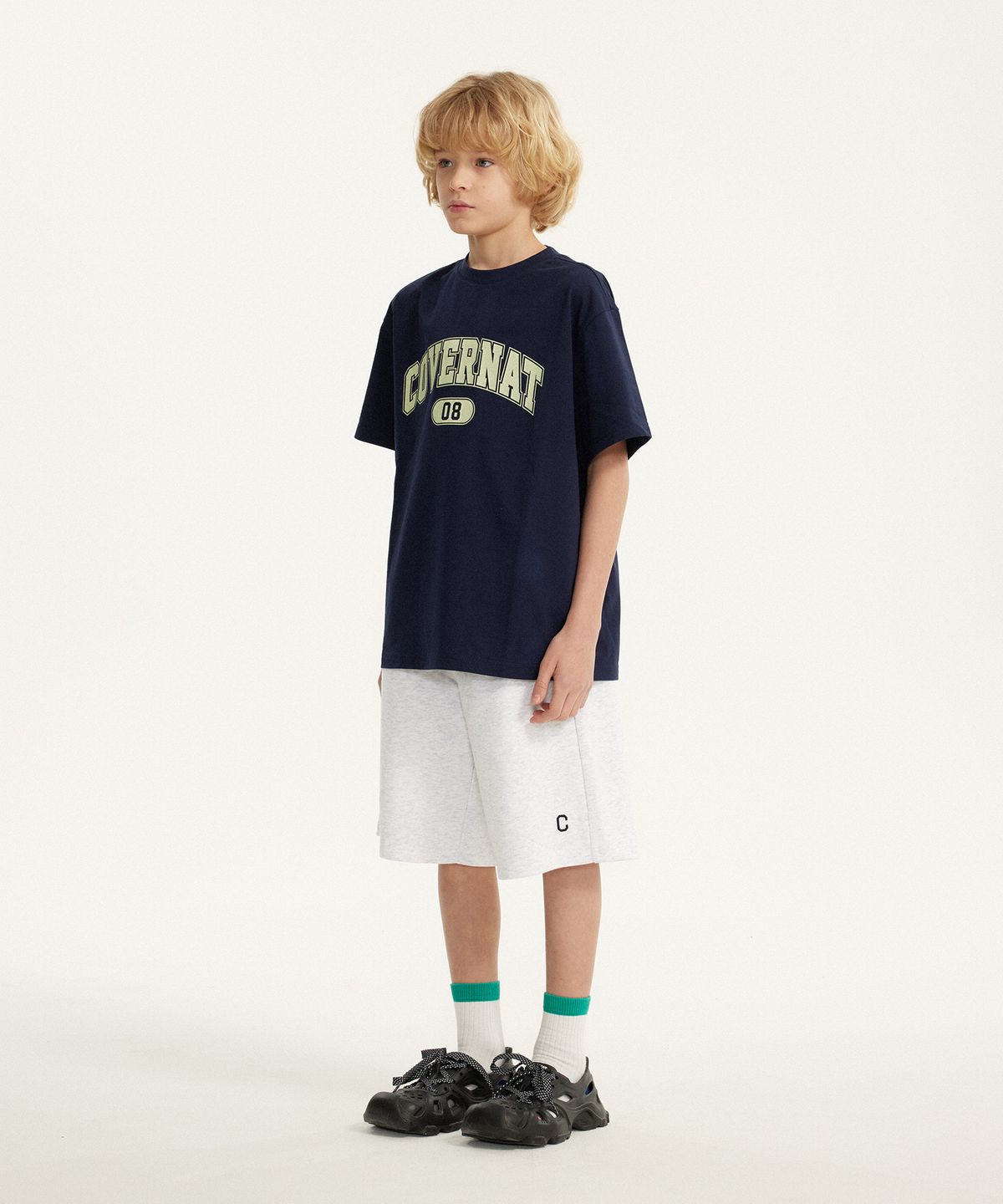 커버낫 키즈(COVERNAT KIDS) 아치로고 티셔츠 커버셋 네이비 CK2602SU01LG