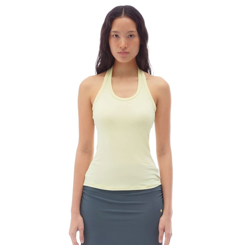backless halterneck viscos top_Pear Yellow