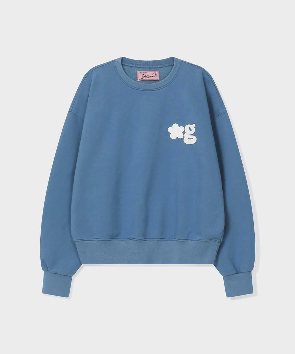 글런든(GRUNDEN) LEATHER PATCH SWEATSHIRT (VINTAGE BLUE)