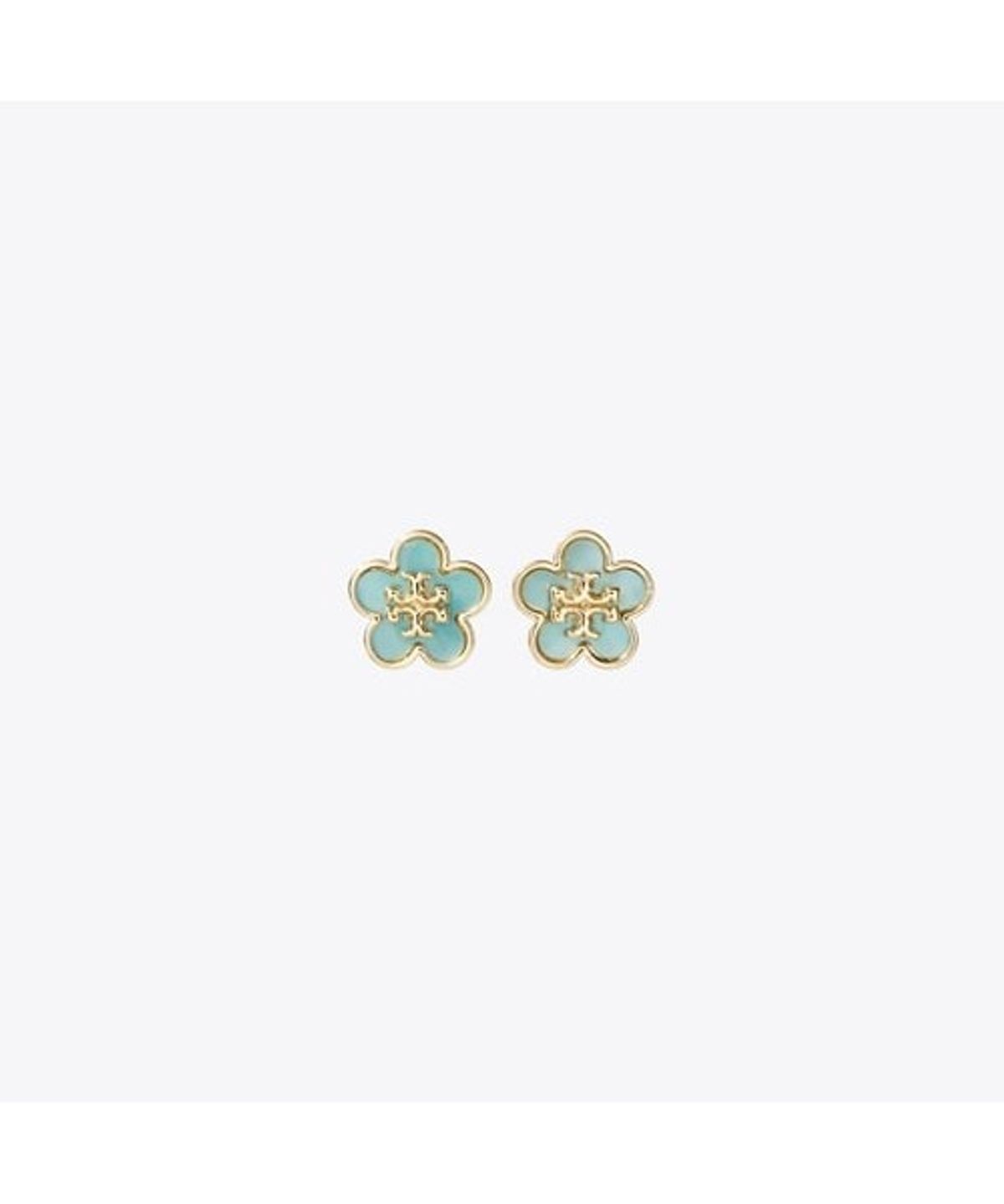 토리버치(TORYBURCH) 포겟 미 낫 마더 오브 펄 스터드 이어링 - 토리 골드 / 블루