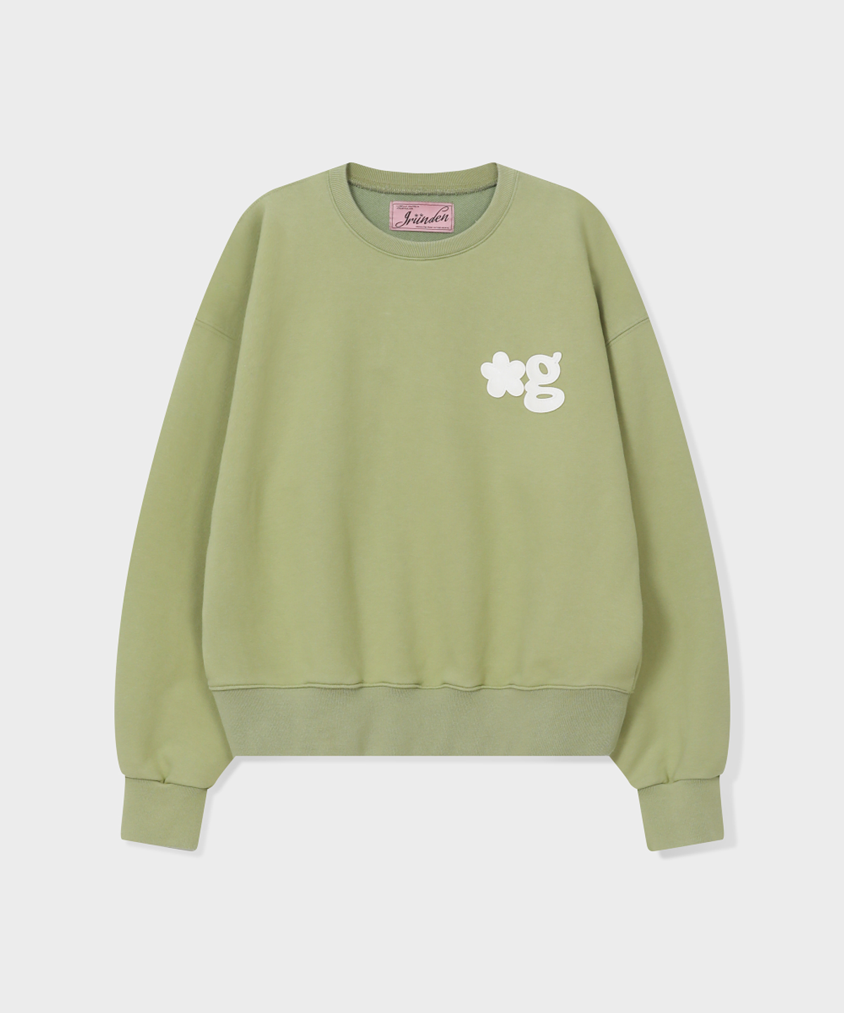 글런든(GRUNDEN) LEATHER PATCH SWEATSHIRT (VINTAGE GREEN)
