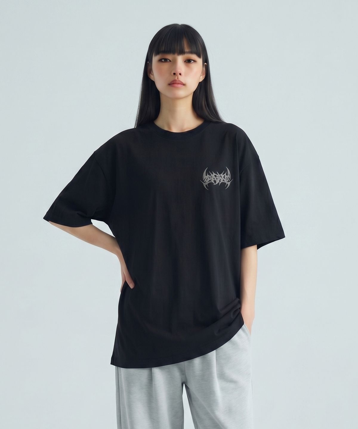 오티디(OTD) 몬스터로고 오버핏 반팔 티셔츠 블랙