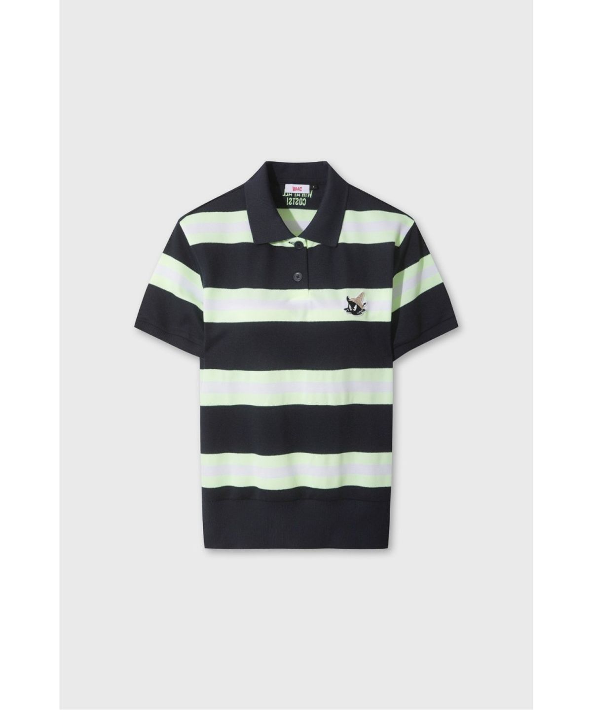 왁(WAAC) Women Stripe Loose-Fit Polo WWTCM26503NYD