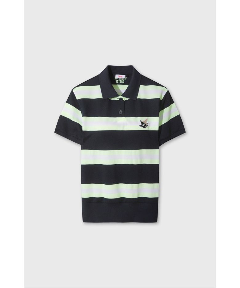 Women Stripe Loose-Fit Polo WWTCM26503NYD