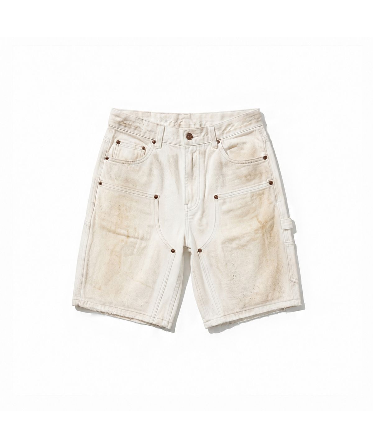 엑스트라오디너리(EXTRAORDINARY) OIL WASHED OXFORD DOUBLE KNEE SHORT IVORY