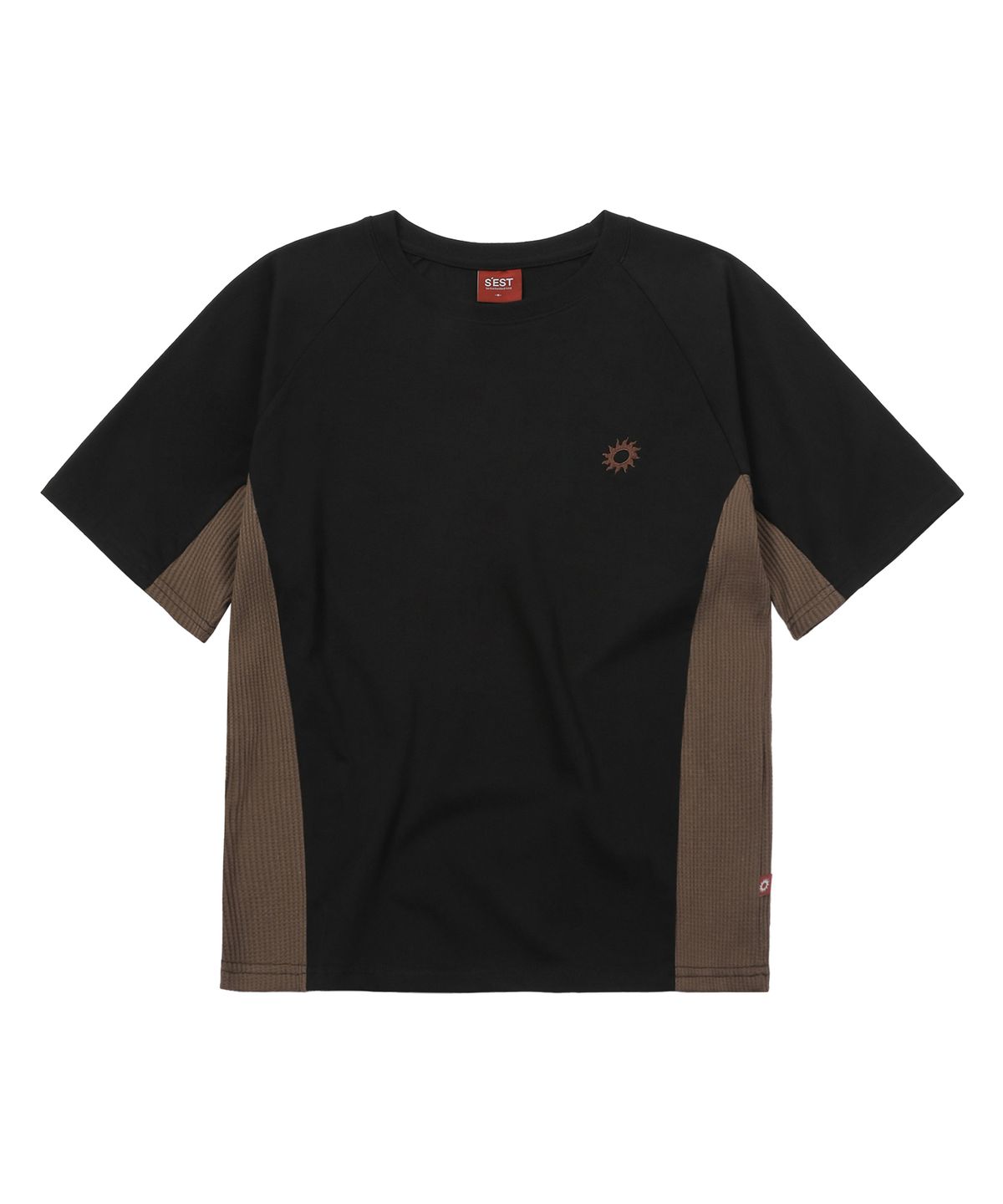 에스이에스티(S'EST) Solaris Waffle T-shirts Black
