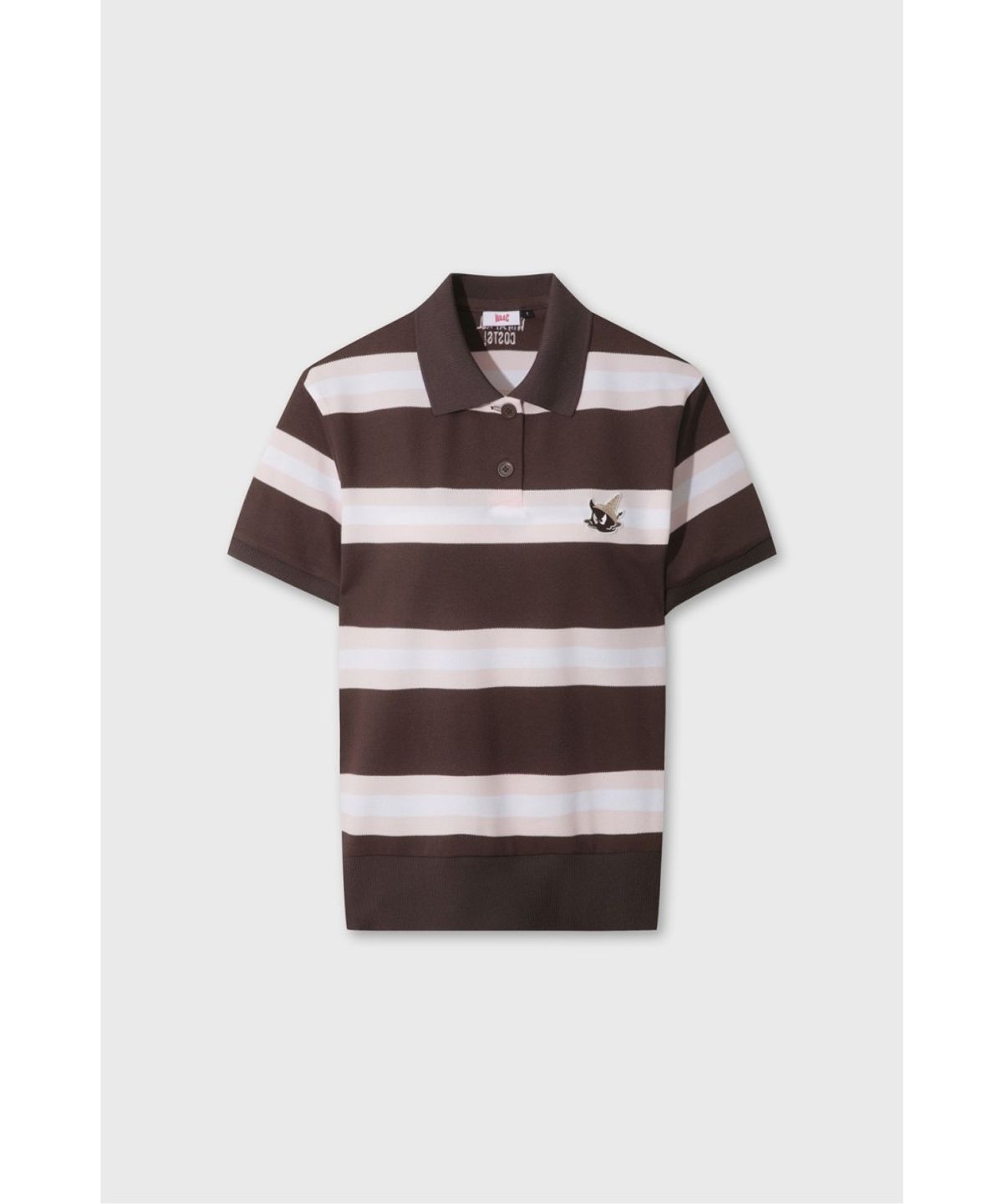 왁(WAAC) Women Stripe Loose-Fit Polo WWTCM26503BRD
