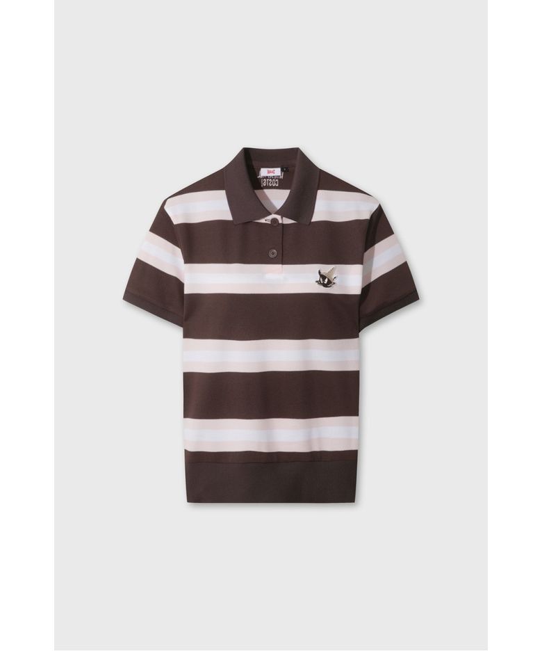 Women Stripe Loose-Fit Polo WWTCM26503BRD