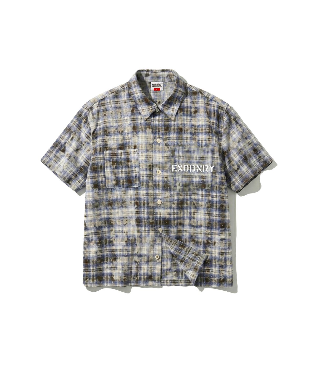 엑스트라오디너리(EXTRAORDINARY) BLEACH WASHED PLAID SHIRT BROWN